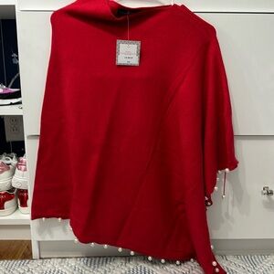 NWT pearl poncho sweater